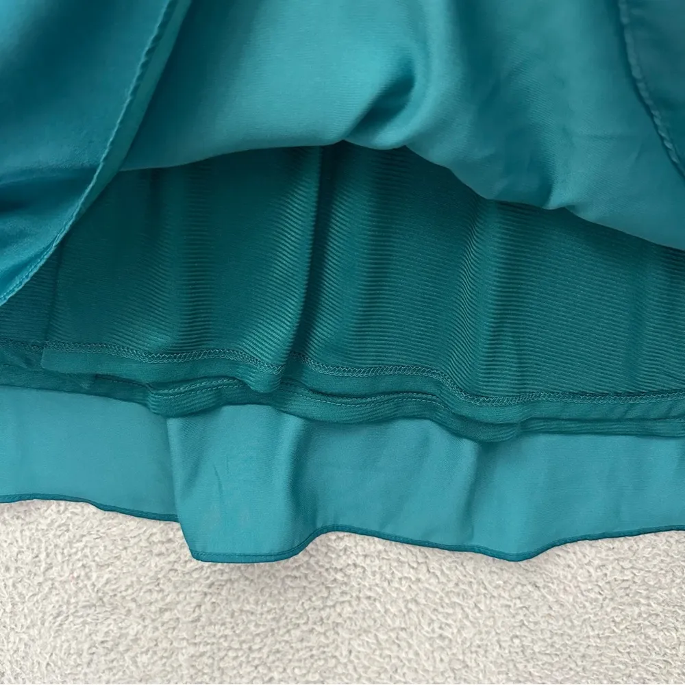 Old Navy Sleeveless‎ V Neck Satin Shift Dress Dark Teal Knee Length Women's XXL - Image 2