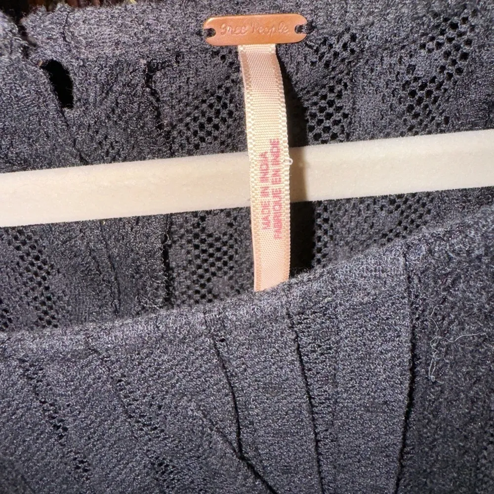 Free People  Jocelyn Small Black Mesh
Tunic Swiss Dot Pleated White - Image 9