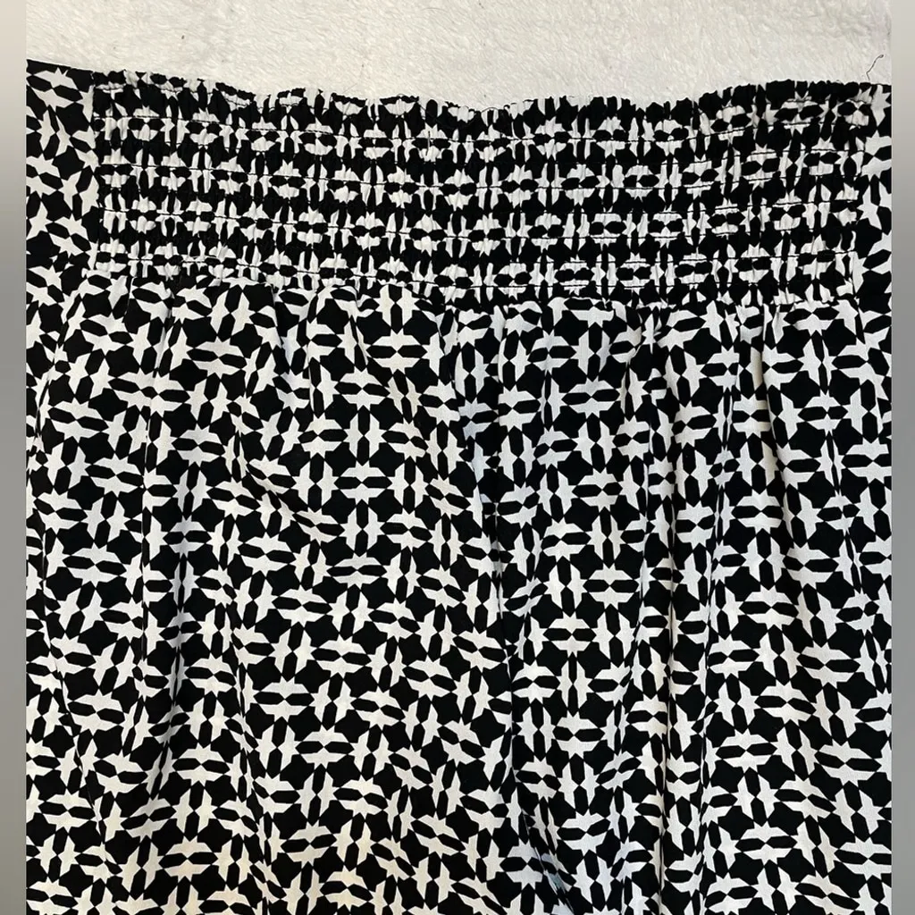 Bar III Black White Geometric Wide-Leg Palazzo Pants Retro Mod Boho Chic S - Image 5