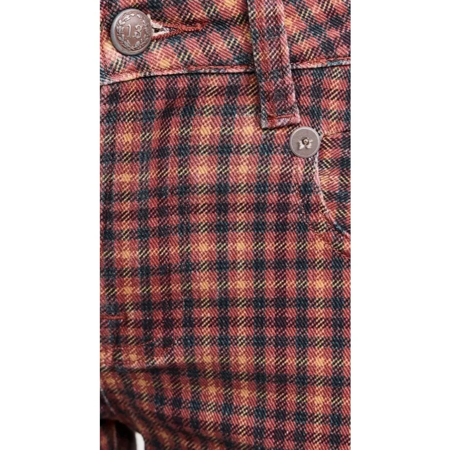 R13 Boy Straight Jeans Printed Auburn Plaid - Image 3