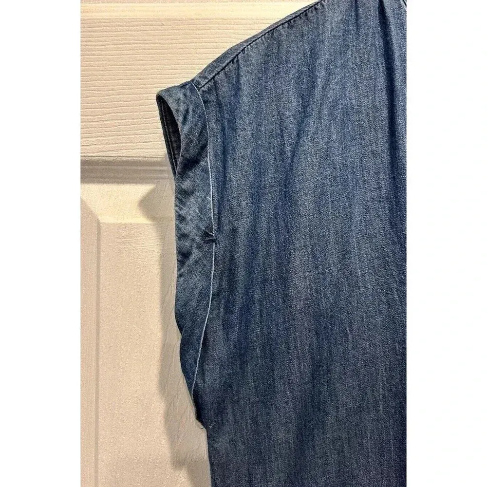 No‎ Boundaries Denim Cotton Dress Lightweight V-Neck Juniors Small 3/5 - Image 3