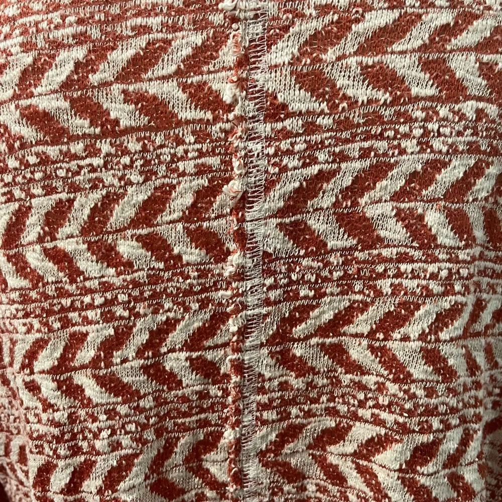 BKE Cropped Pullover Sweater Burnt Orange Ivory Mock Neck Size M - Image 10