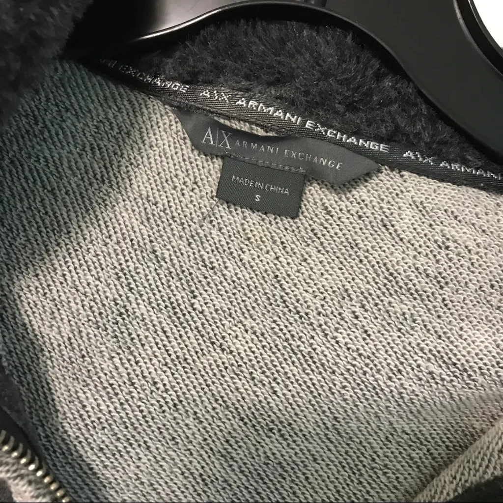 A/X Armani Exchange Fur Hoodie Gray - Image 2