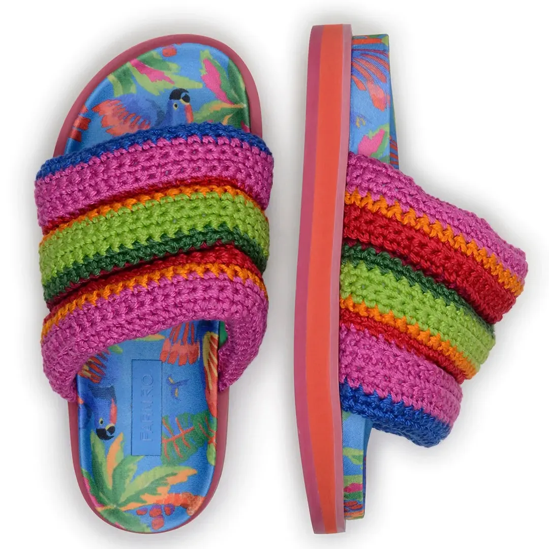 Blue Macaw Crochet Anatomic Platform Slide Sandal Size 8 NWT - Image 3