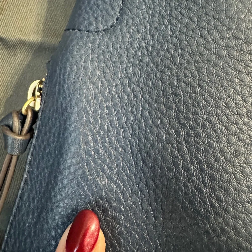 NWOT Silpada Navy Genuine Leather Handbag Shoulder Bag Hobo Purse w/Dustbag - Image 6