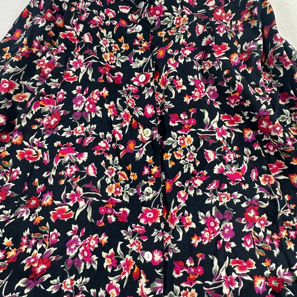 Kathie Lee • Vintage Button Front Floral Midi Long Skirt Size 12 Womens Pink - Image 3