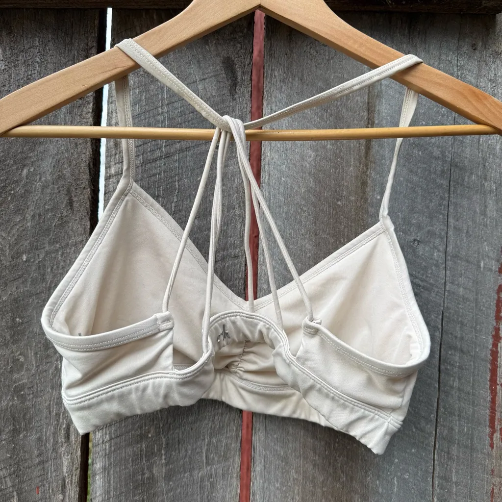 Alo Yoga Lavish Racerback Bra Ivory Bone Large - Image 2