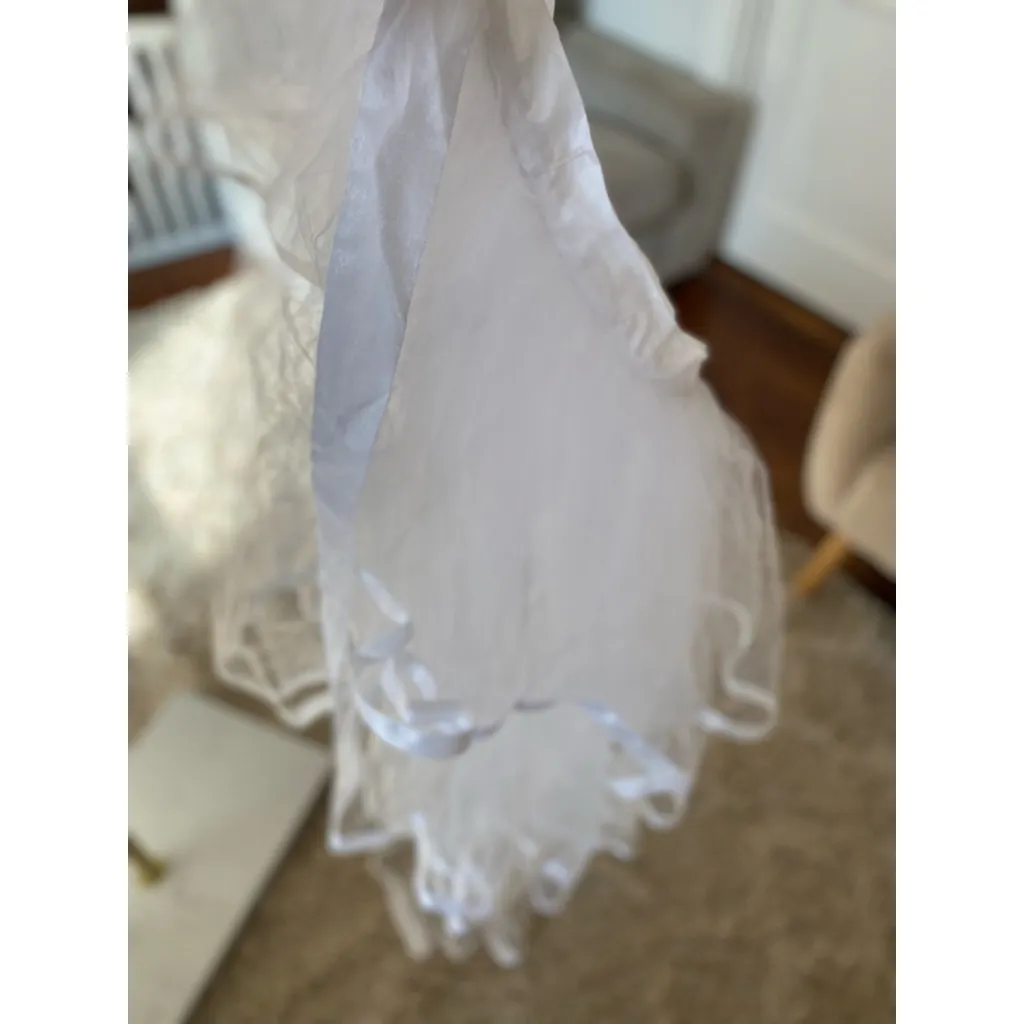 GALINA SIGNATURE Floral Tulle Wedding Dress Gown Removable Sleeve Coquette Bride - Image 16