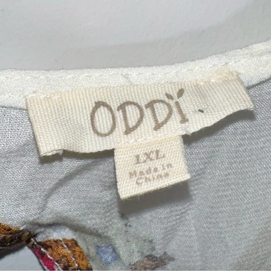 NWOT ODDY Sheer Lightweight Floral Boho Flowy Blouse - Image 3