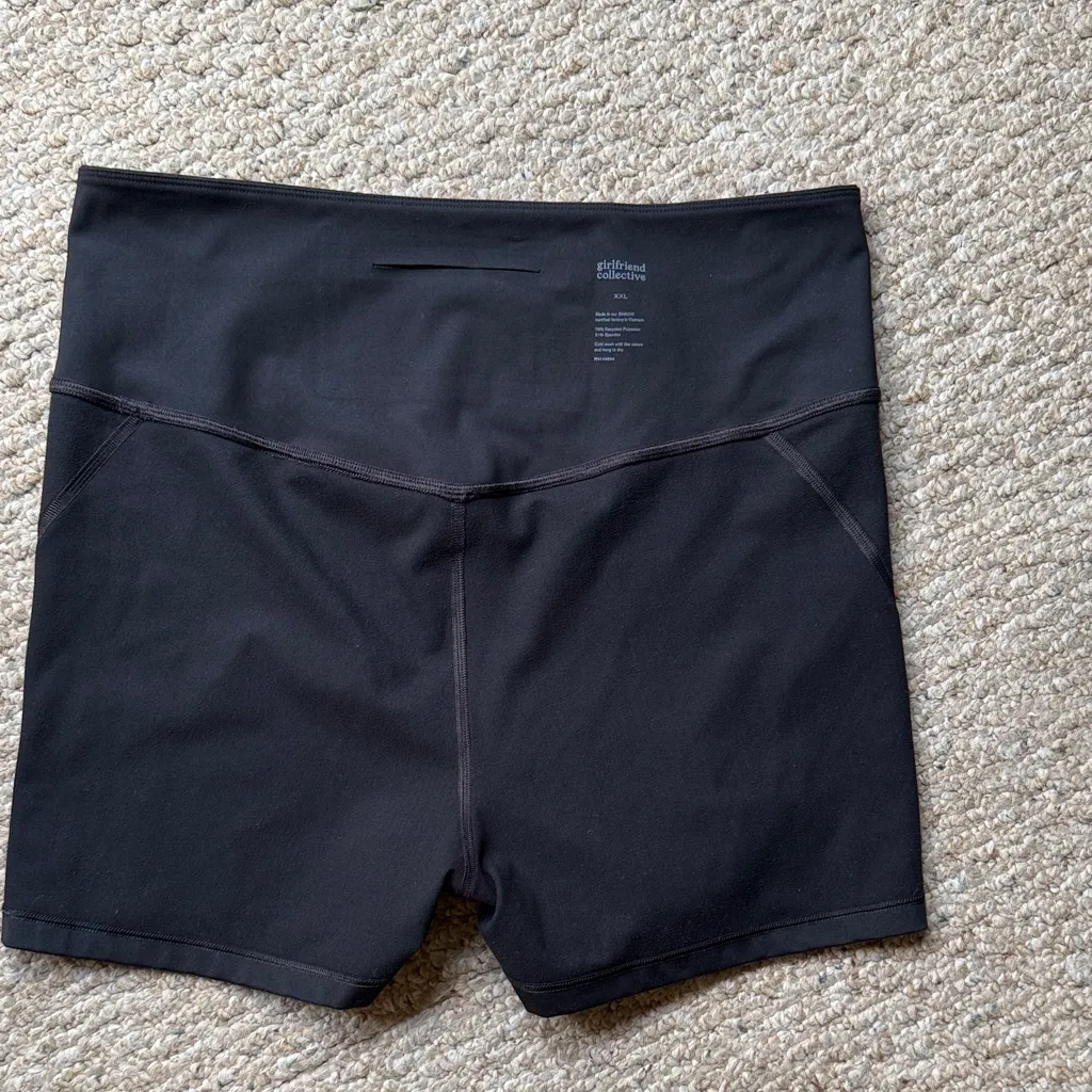 GIRLFRIEND COLLECTIVE Black High-Waisted Bike Shorts Size XXL - Image 5
