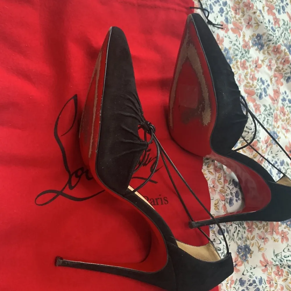 Christian Louboutin suede heels gothic punk sexy heels prom wedding party boho - Image 7