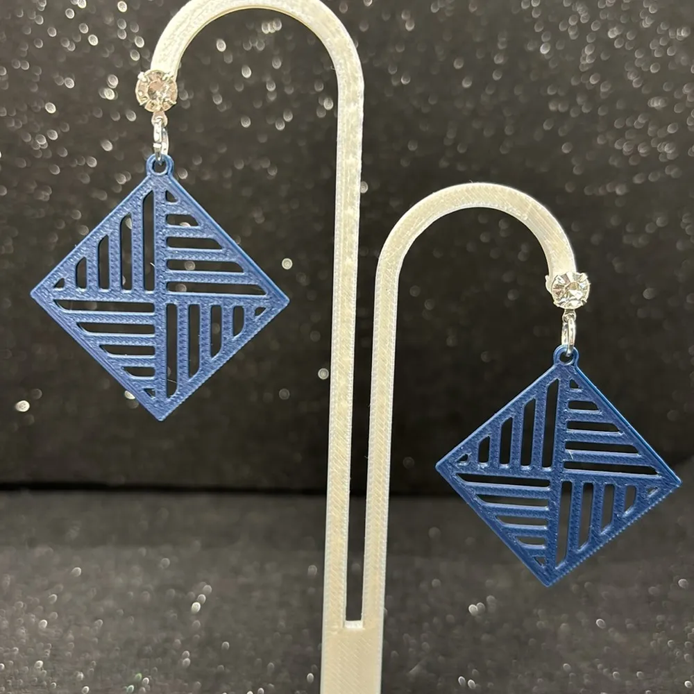The Tri Arc Blue Earrings - Image 3