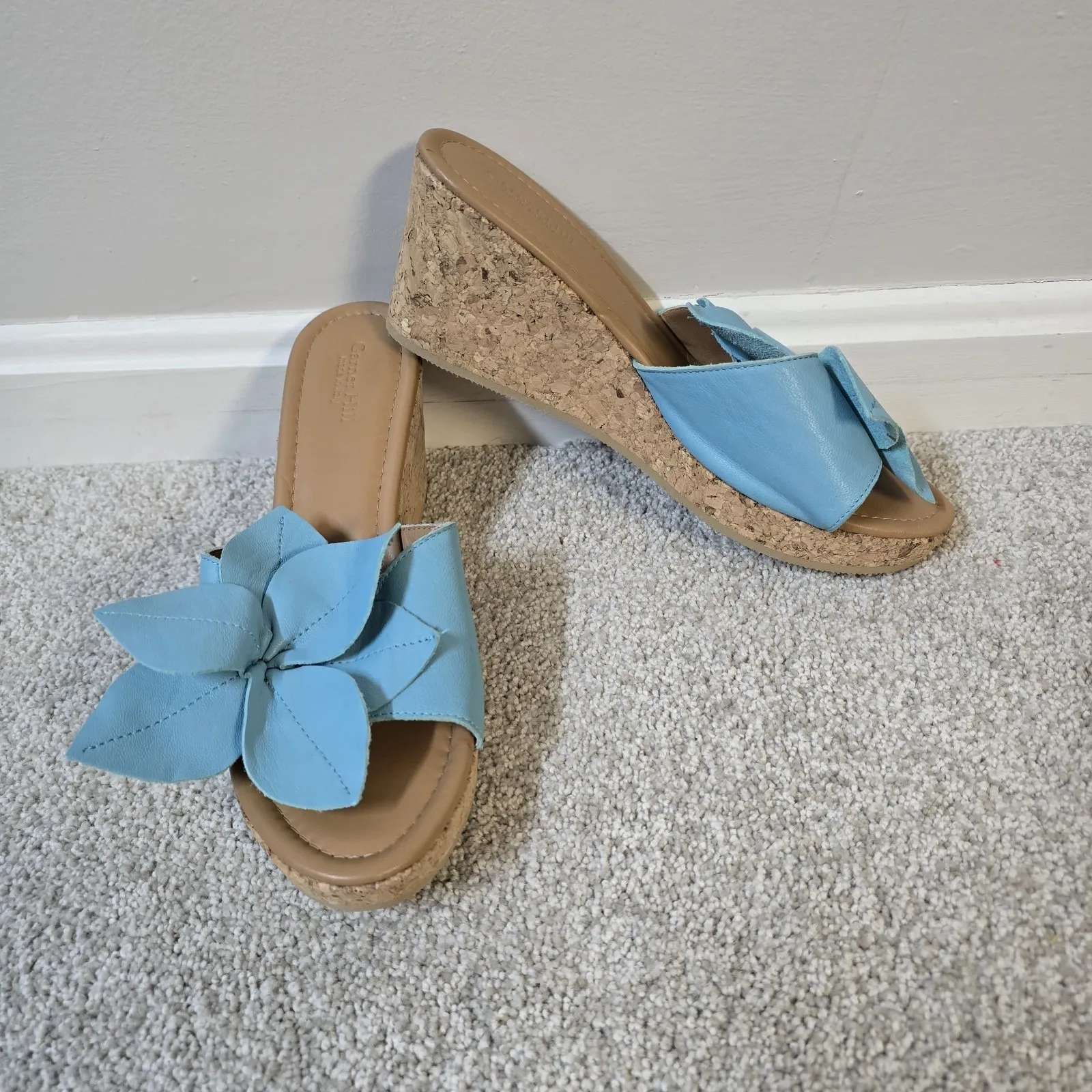 Garnet Hill Womens Cara Floral Wedge Sandals Sz‎ 8 Vacation Resort Beach - Image 2