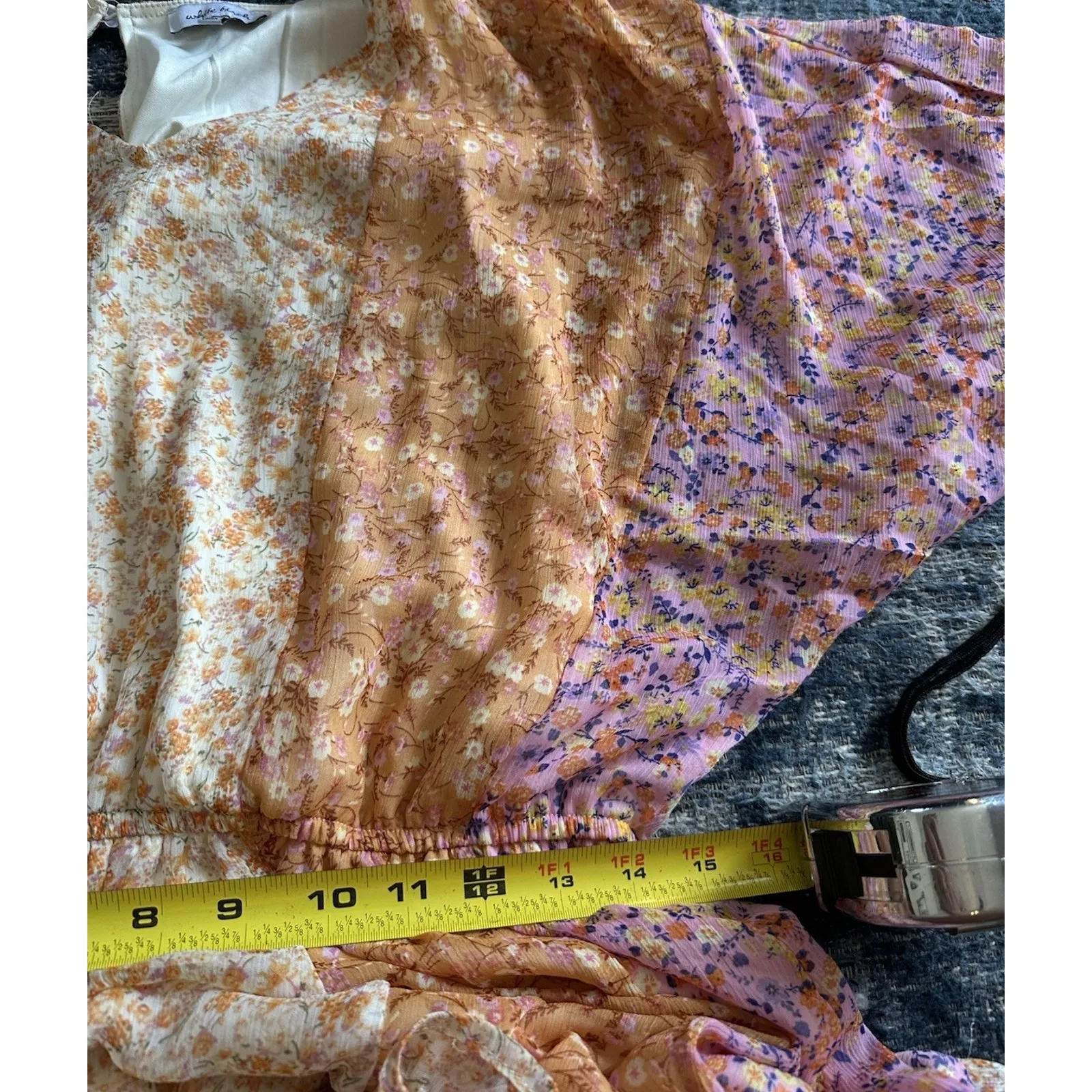 White Birch Shorts Romper Floral Print V-Neck 3/4 Dolman Sleeves Size Large Boho - Image 7