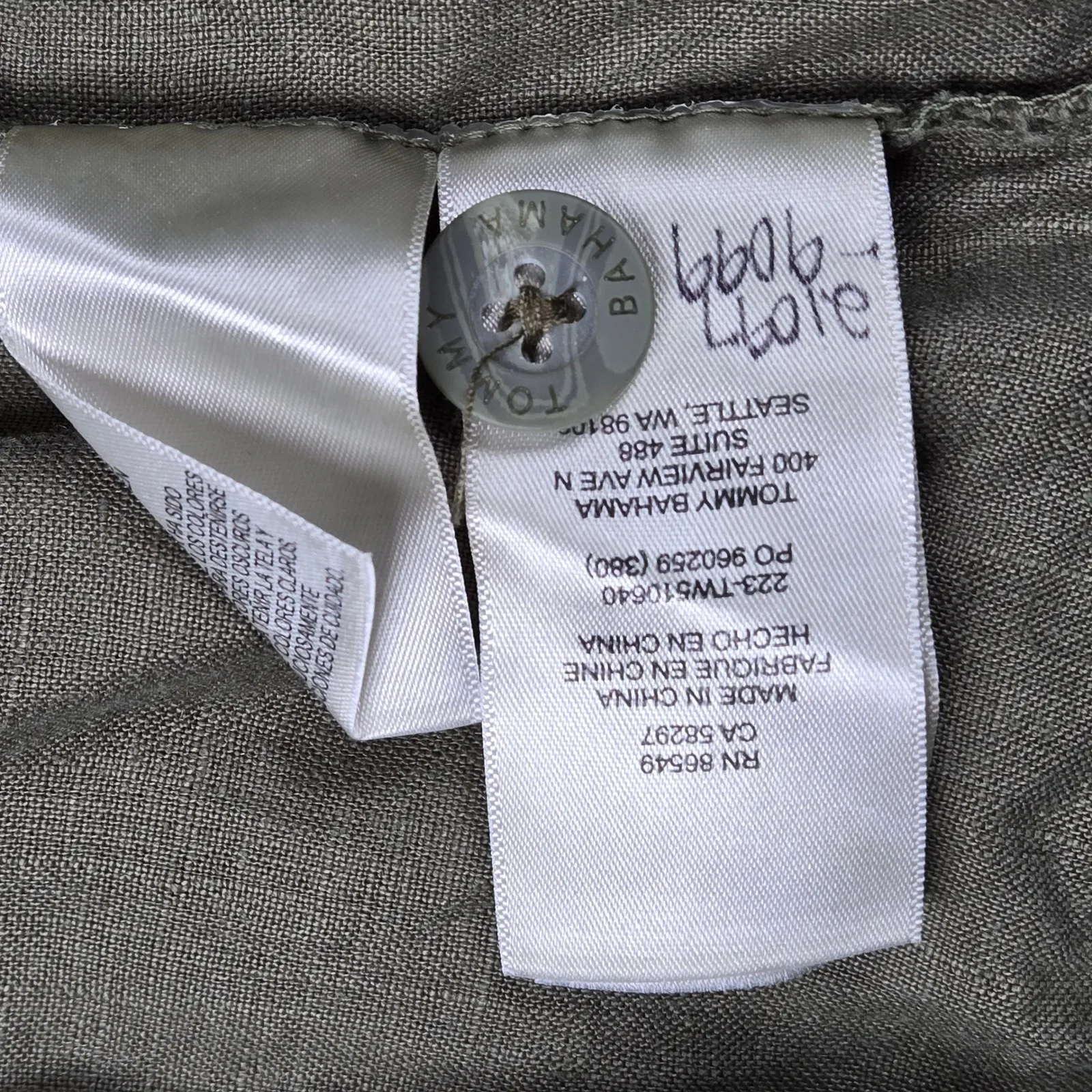 Tommy Bahama Linen Two Palms Raw Edge Jacket Button Front Olive Green Womens M - Image 5