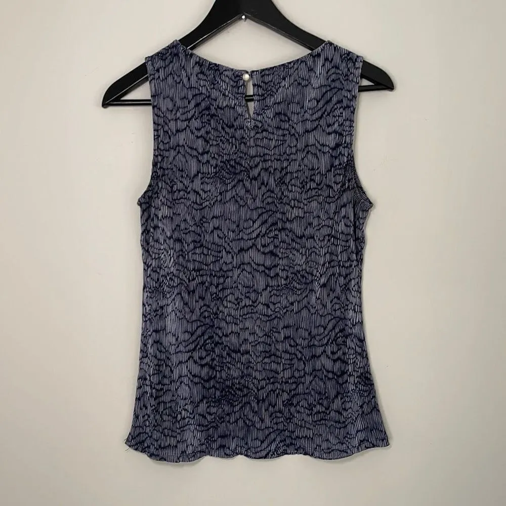 Banana Republic Women's Sleeveless Tank Top Patterned Shirt Blue Size XS‎ - Image 4