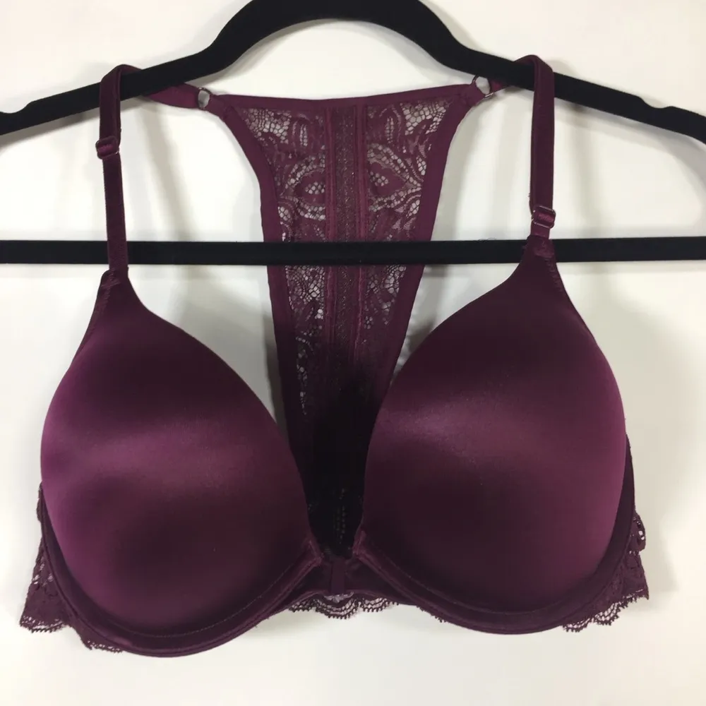 Victoria’s Secret Bombshell Rhinestone Lace Halter Bra Front Clasp 34C - Image 8