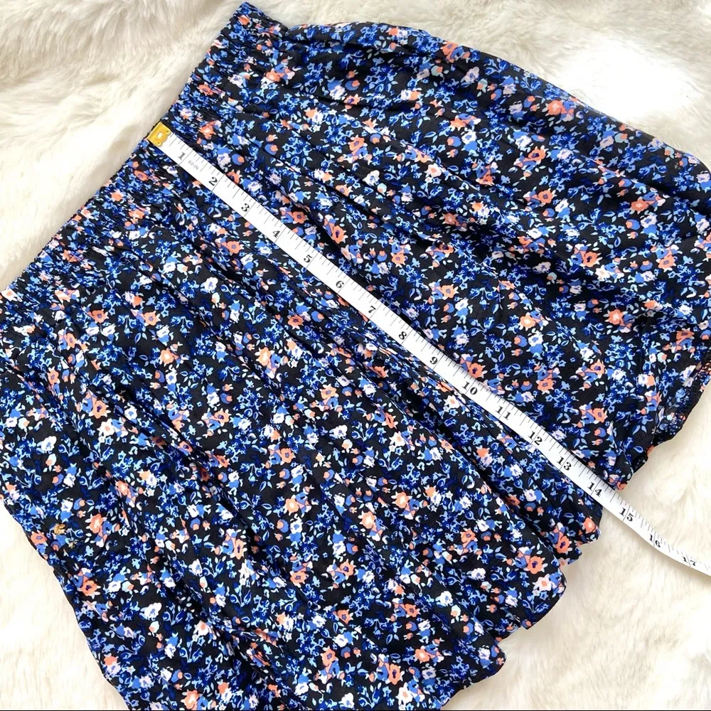 Blue Floral Flowy Skirt - Image 5