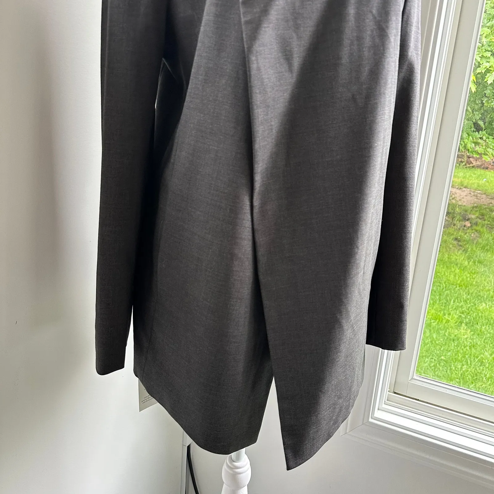 MM. LaFleur NWT Oliver Gray Melange Large Wool Angled Open Front Blazer Women's - Image 7