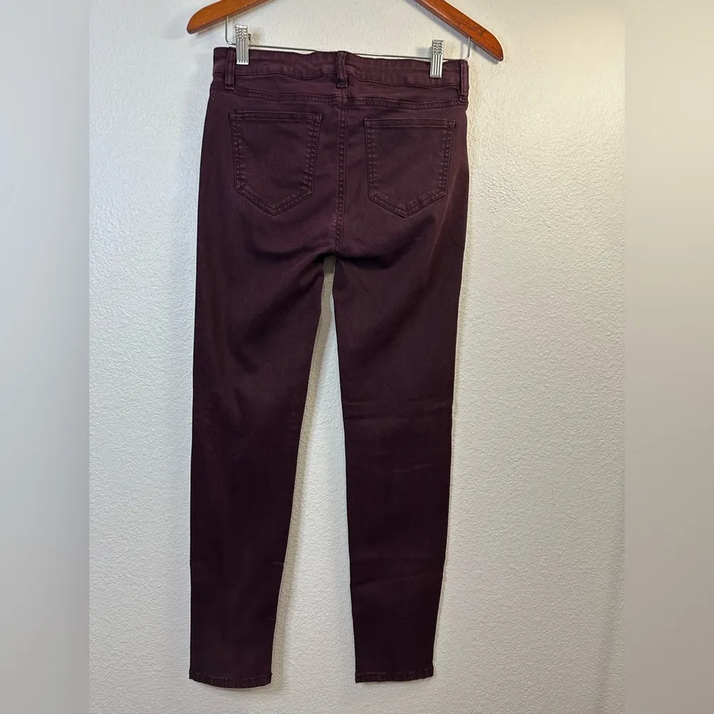Buffalo David Bitton Pants Womens 6/28 Burgundy Jeans Royal Mid Rise Skinny - Image 6