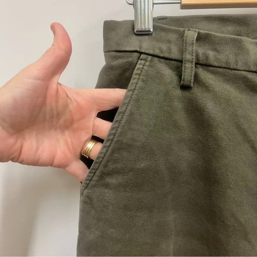 Club Monaco Womens Casual Straight Leg Pants Green Size 6 100% Cotton - Image 5