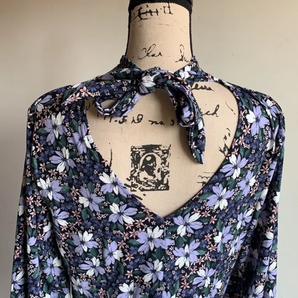 Eloquii Floral Mock Neck Fit And Flare Purple Lavender Dress Size 14 NWT - Image 11