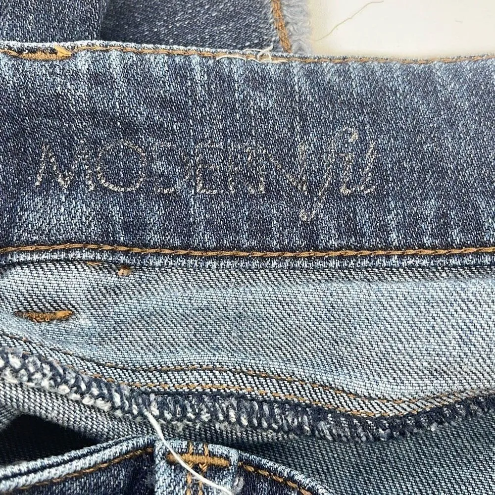 Ann Taylor Womens Modern Fit Jeans Stretch Frayed Hem Medium Wash Blue‎ Size 6P - Image 7