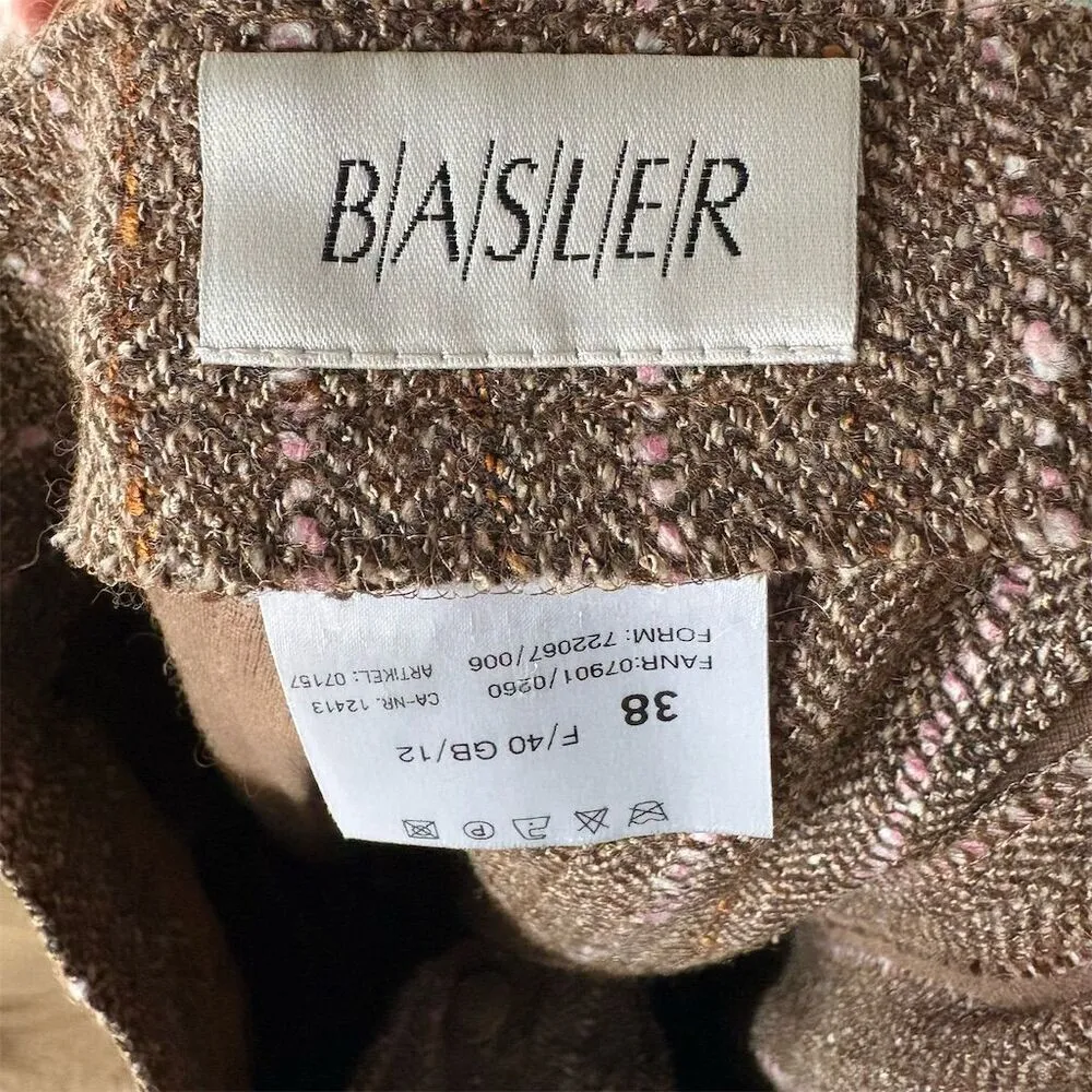 BASLER Women's Tweed Wool Silk Blend Dress Pants Size 8 Multicolor Workwear Brown - Image 6