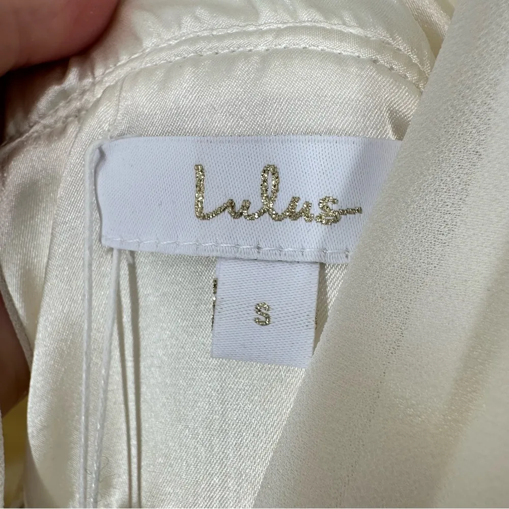 Lulus I'm All Yours Cream Ruffled Maxi Dress Bridal Wedding Ethereal Romance - Image 7