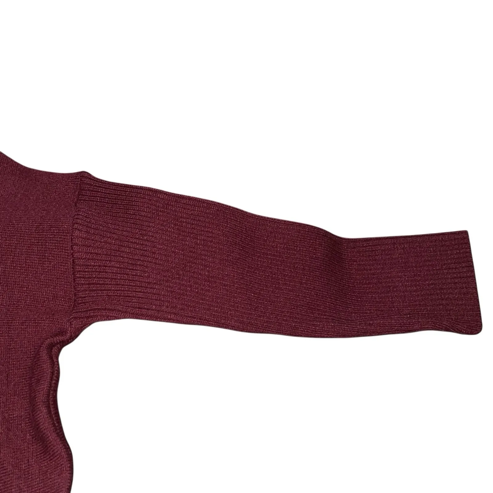 Joseph A. Women's Large Port Red Ribbed Trim Turtleneck Pullover Sweater Boxy - Image 5