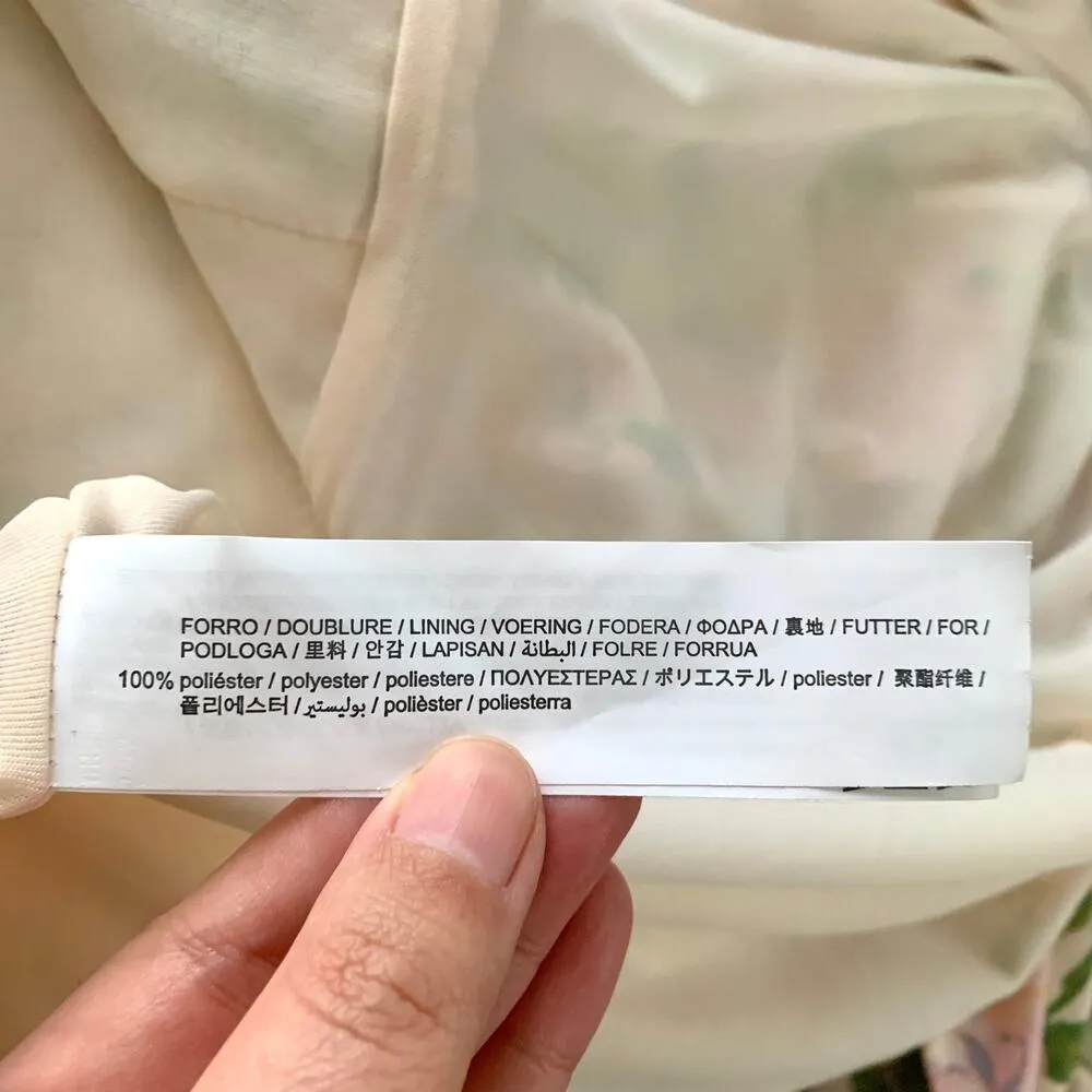 Zara Straight Neckline Spaghetti Strap Floral Mini Dress in Cream - Image 12