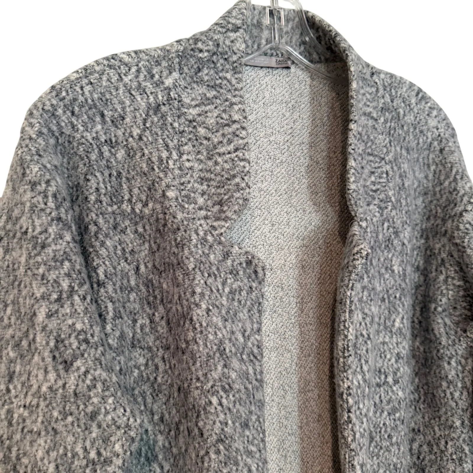 Zara Collection Cardigan Jacket Womens Small Gray Career Preppy Classic Y2K Cozy - Image 2