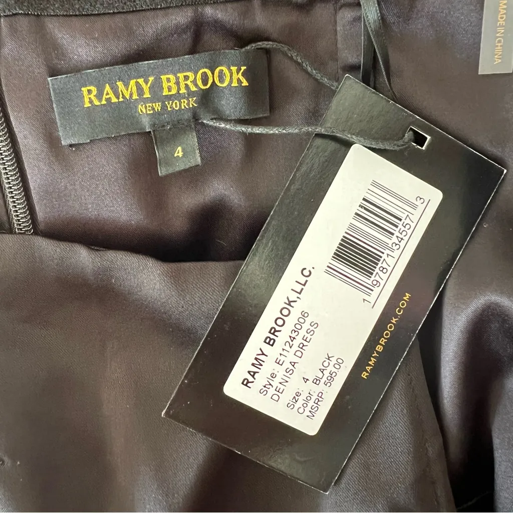 NEW NWT Ramy Brook Denisa Strapless Midi Dress Crystal Flower In Black - Image 10