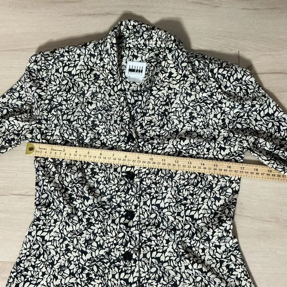 Leslie Fay Dresses Petite Floral Print Button Front Midi Dress Women's Size 6P - Image 4