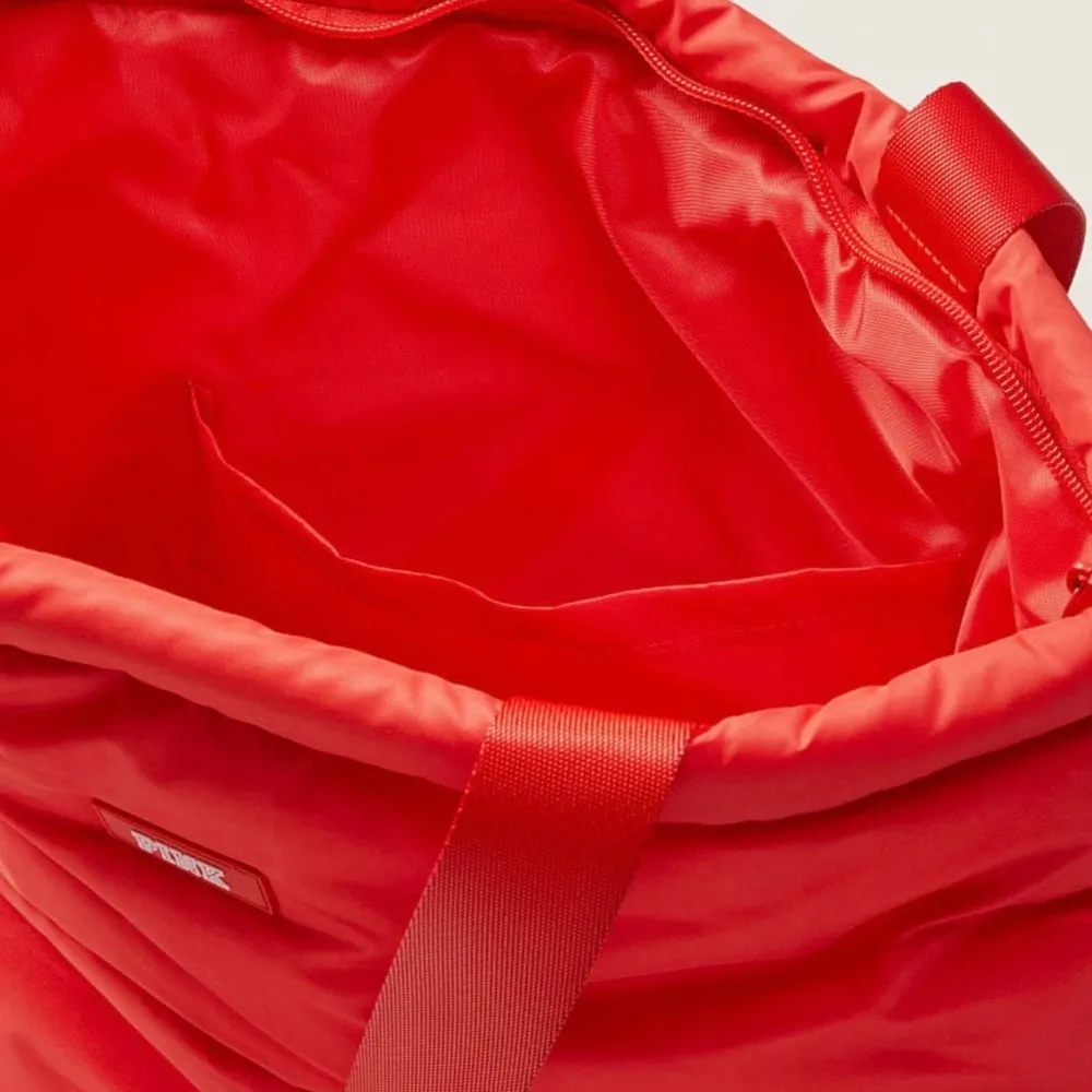 Victoria’s Secret Pink Red Pepper Quilted Puffer Tote Bag - Image 4