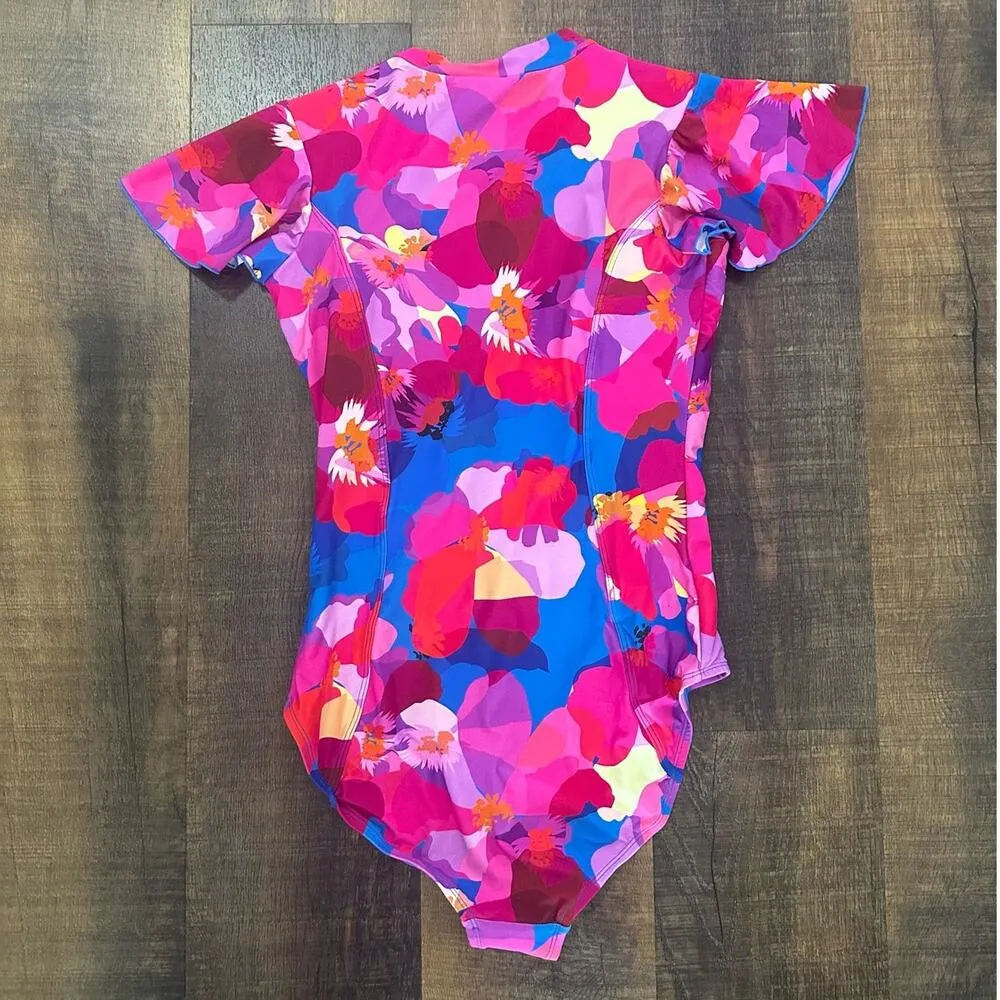 NWT Nip Tuck Poppies Geneva Sunsafe Tummy Control One Piece Swimsuit Size 8 Blue - Image 8