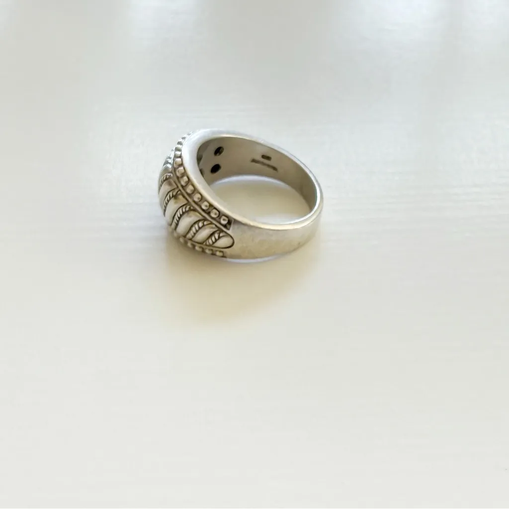 Judith Ripka Sterling Silver Rope Domed Ring Size 9 - Image 6
