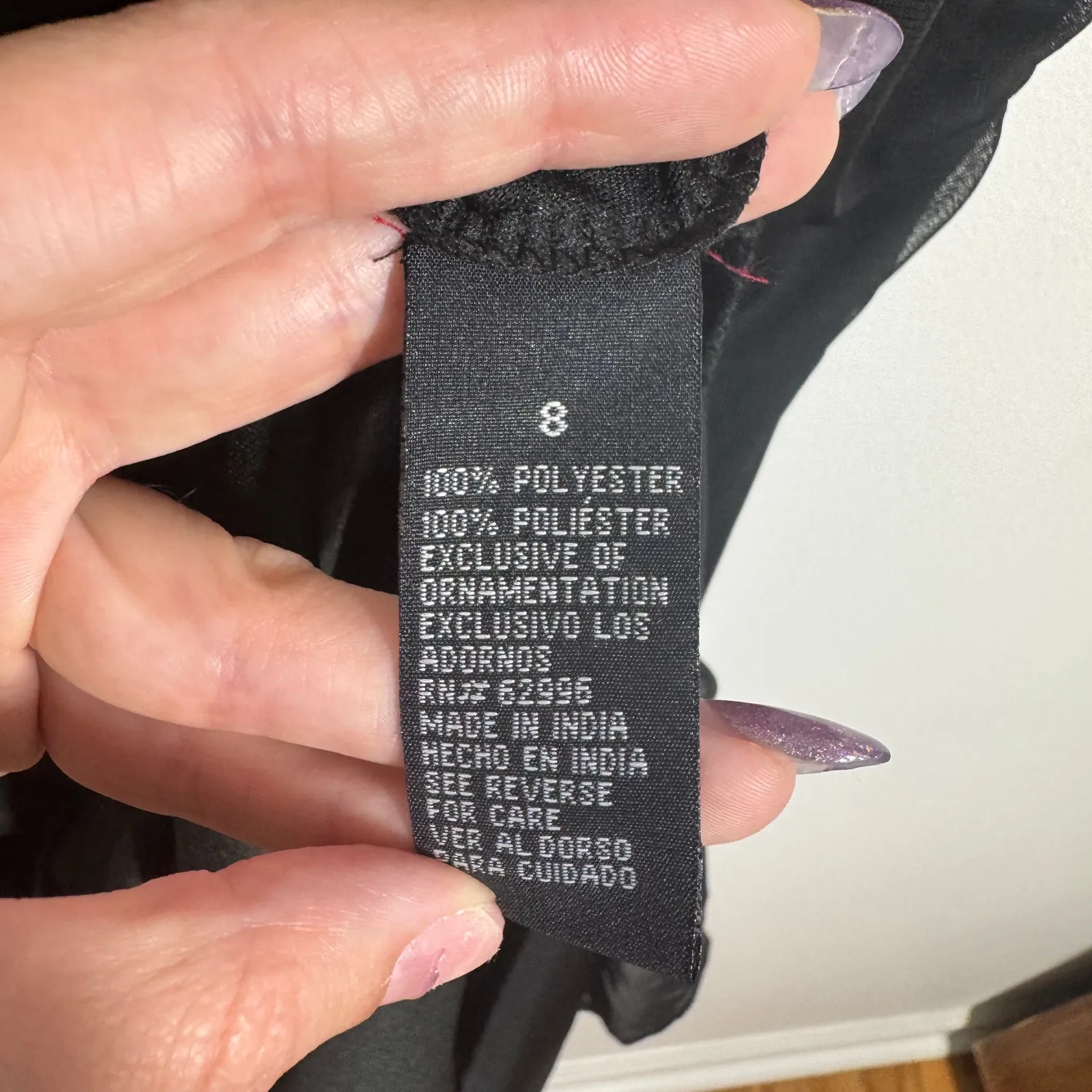 Scarlett Nite Dress Juniors 8 Black Blink Strap Midi Asym Hem Whimsygoth Witchy - Image 9