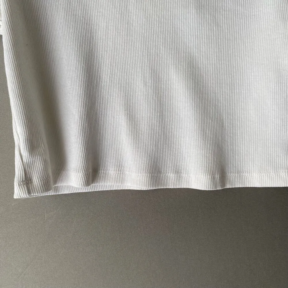 Zara‎ sz L ruffle sleeve ribbed crop tank top NWT - Image 3