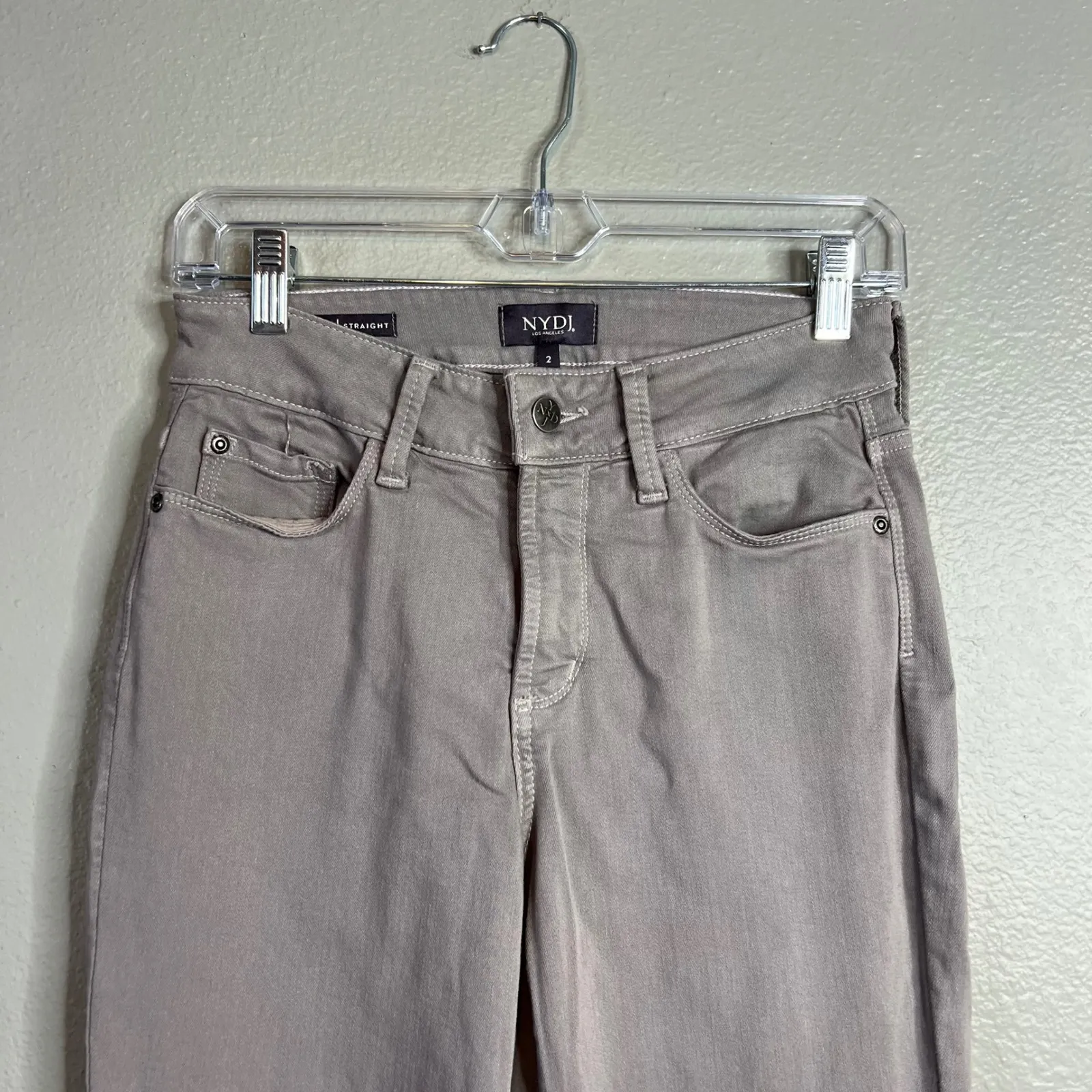 NYDJ Marilyn‎ Straight Leg Jeans Gray Size 2 Hand Cropped Lift Tuck Technology - Image 3