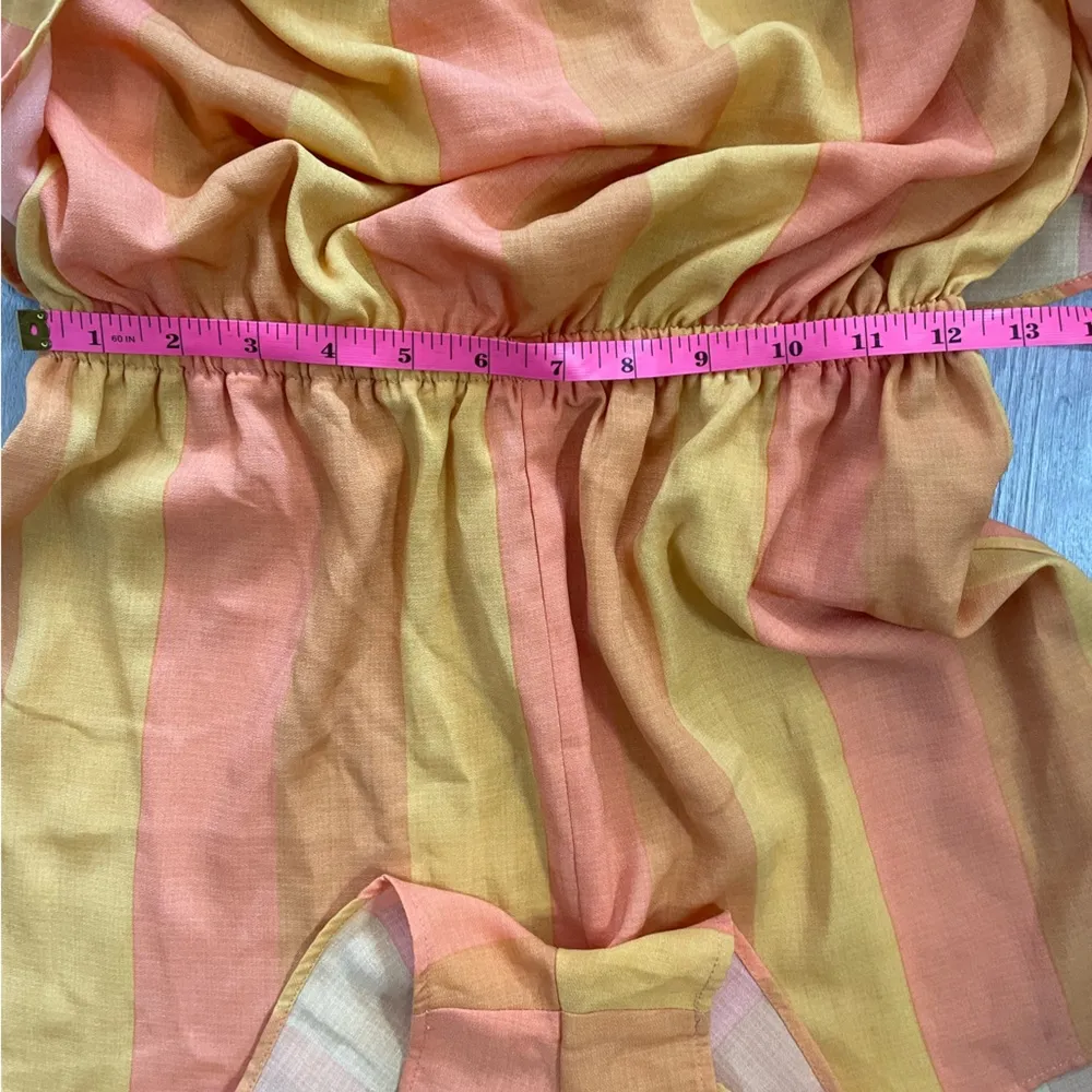 Show Me your Mumu Thelma Romper Sunset Sun Kissed Stripe Orange Yellow. Size Sm - Image 7