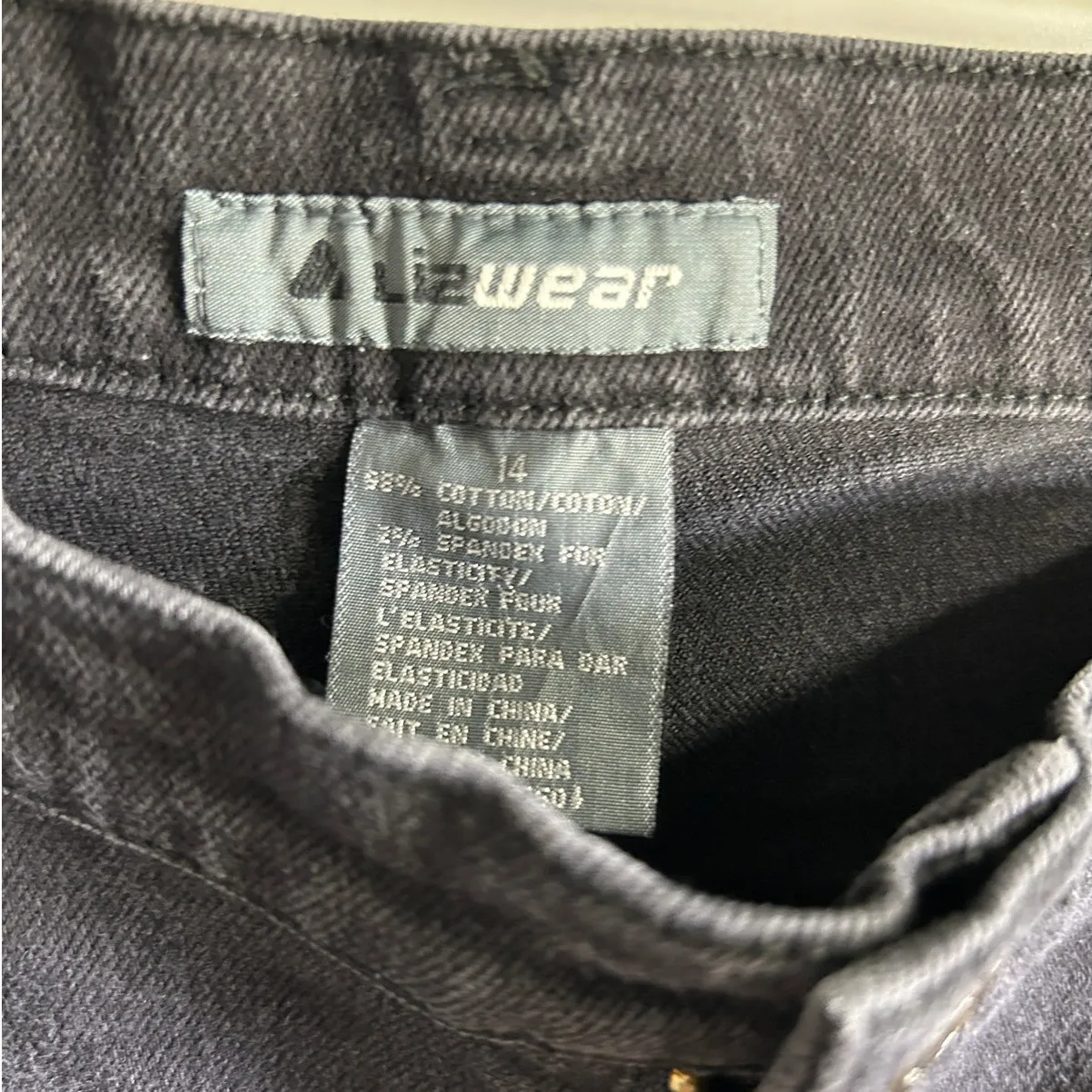 Vintage Liz Claiborne High Rise Black Tapered Plus Mom Jeans Cotton‎ Denim USA Size 14 - Image 6