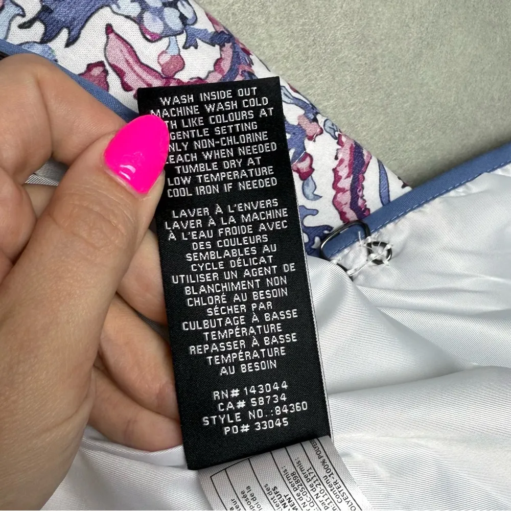 7 For All Mankind Women’s Quilted Floral Jacket Light Blue/White Size XS - Image 8