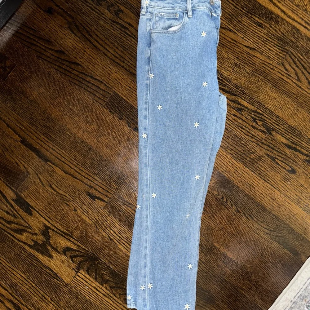 PacSun Blue Straight Leg Jeans with Playful Pattern - Image 5