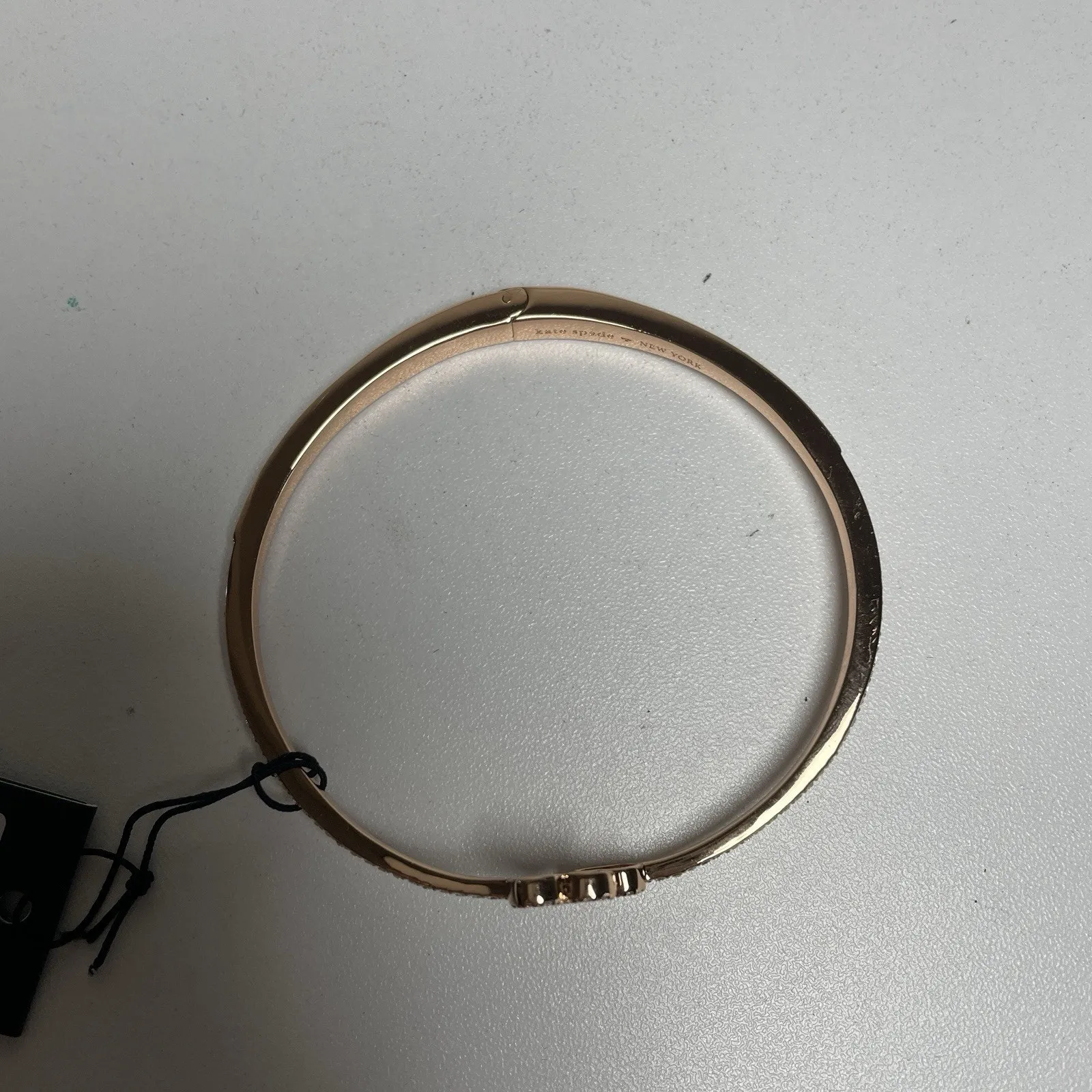 Kate Spade Yours Truly Heart Pave Open Hinge Cuff Bracelet Rose Gold Valentine - Image 3