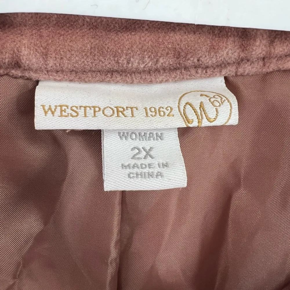Westport 1962 Anthropologie dusty pink rose 2X velvet moto jacket plus casual - Image 3
