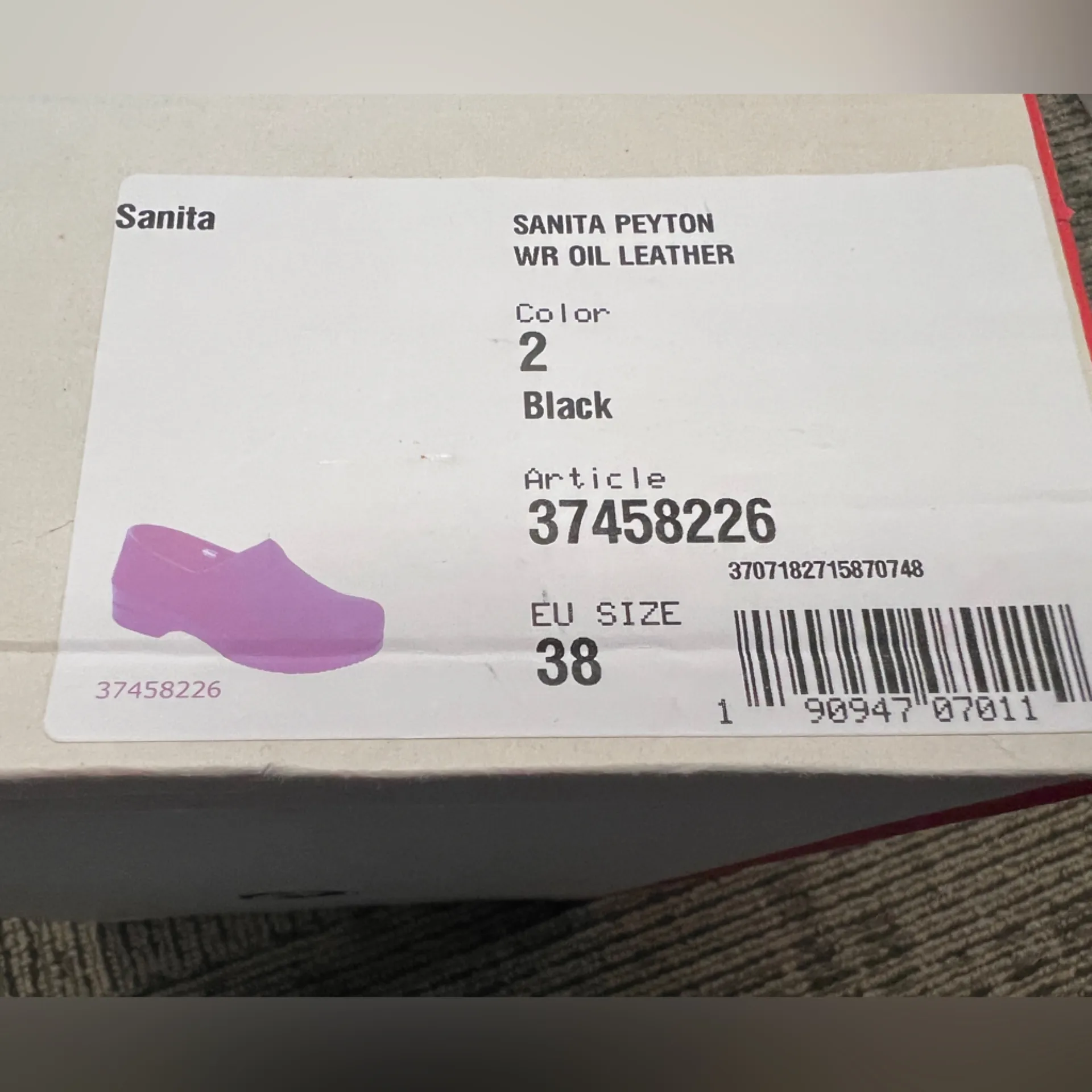 Sanita Peyton Oil Leather Black Clogs 38 Size 8 Nonskid Shoes - Image 4