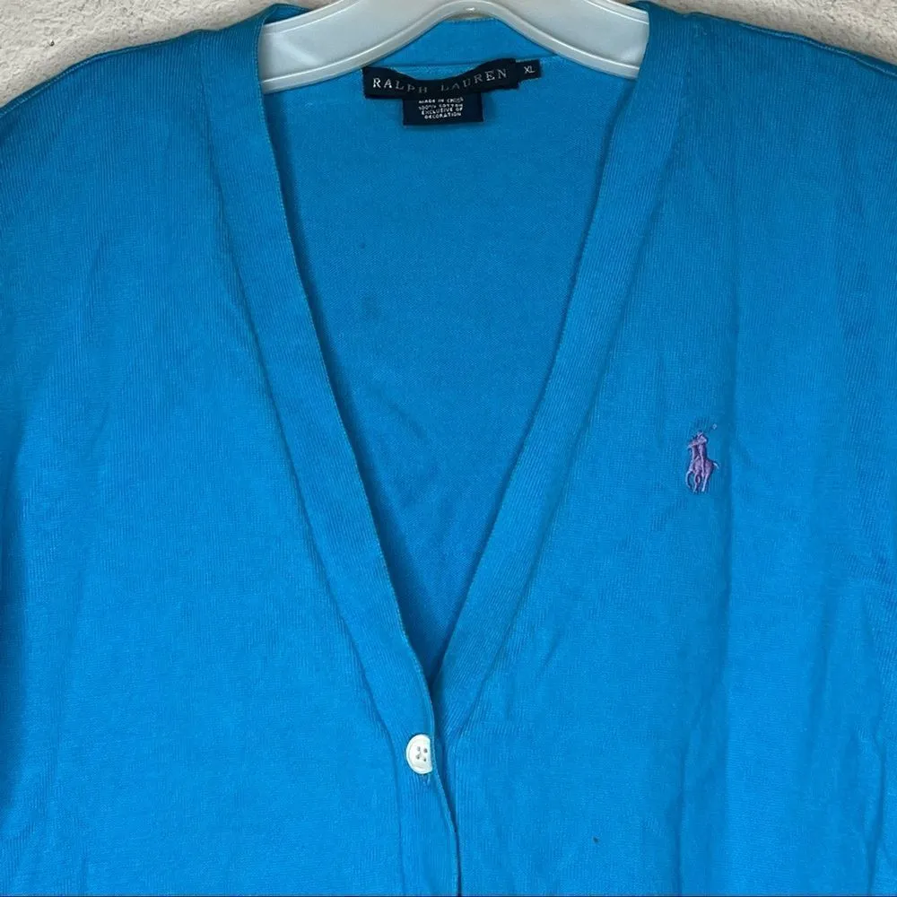 Vintage Ralph Lauren Cropped Cardigan Sweater - Image 2