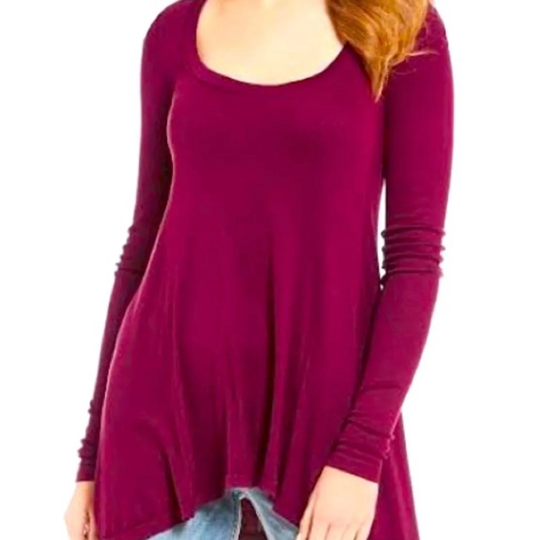 Free People January maroon Tunic long knit top NWT - Image 2