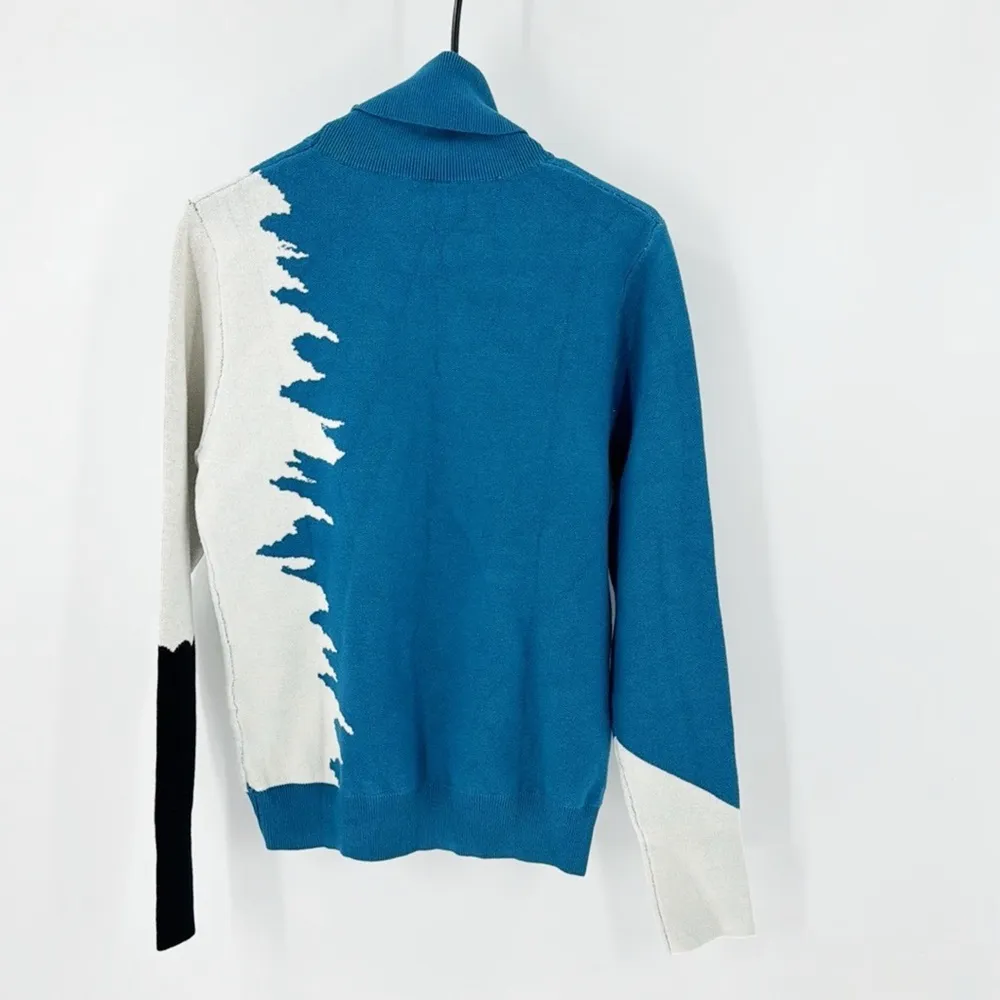 KOANDAILY color block turtleneck wool blend ski lodge cabin winter vacation Size L - Image 6